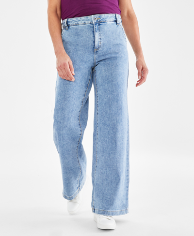 Style & Co Women's High-rise Wide-leg Jeans, Created For Macy's In Magnolia
