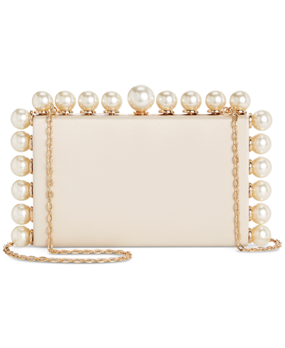 Inc International Concepts East West Embellished Pearl Clutch, Created For Macy's In Champagne