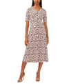 MSK WOMEN'S PRINTED BUTTON-FRONT MIDI DRESS