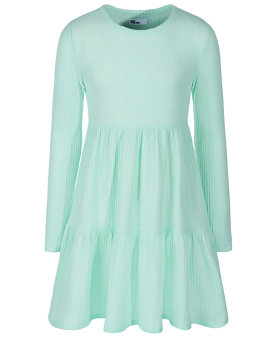 Epic Threads Kids' Toddler & Little Girls Long-sleeve Waffled Tiered Dress, Created For Macy's In Tea Green