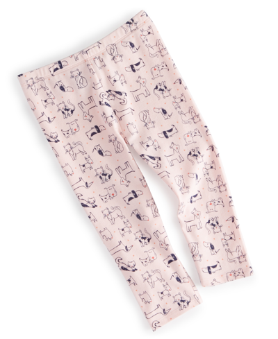 First Impressions Baby Girls Pet Party Leggings, Created For Macy's In Creamy Berry