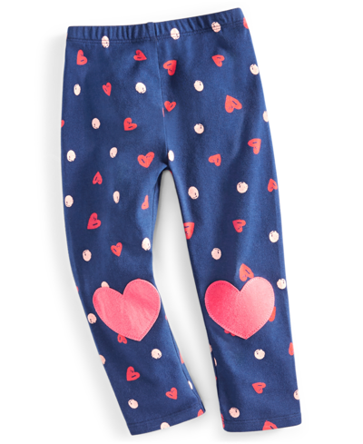 First Impressions Kids' Toddler Girls Heart Patch Leggings, Created For Macy's In Pink Sunrise
