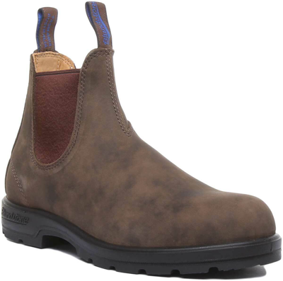Pre-owned Blundstone 584 Womens Premium Leather Chelsea Boot In Rustic Brown Uk Size 3 - 7
