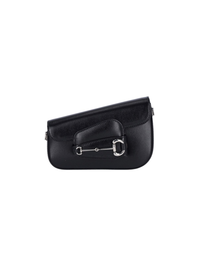 Gucci Mini "horsebit 1955" Shoulder Bag In Black  