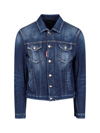 Dsquared2 Contrast-sleeve Denim Jacket In Blue