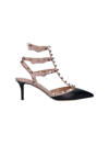 Valentino Garavani Two-tone Leather Rockstud Pumps In Black