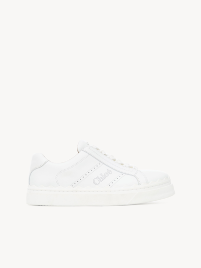 Chloé Baskets Lauren Femme Blanc Taille 39 100% Cuir De Brebis In White