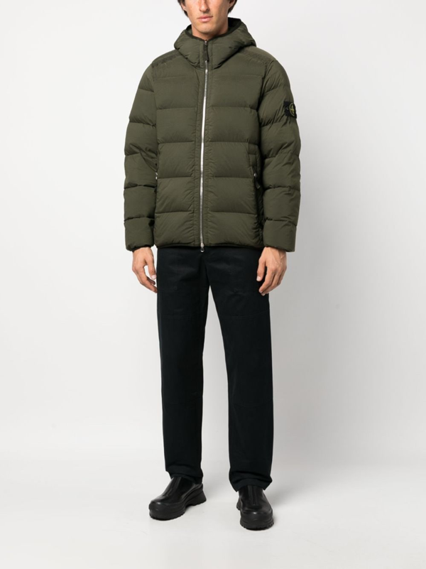 Stone Island Compass-patch puffer jacket - Green