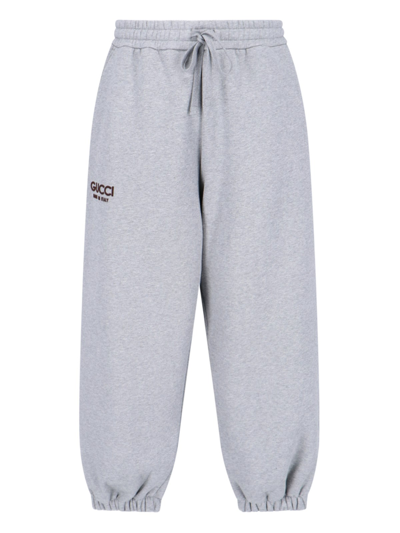 Gucci Logo Track Pants In Gray