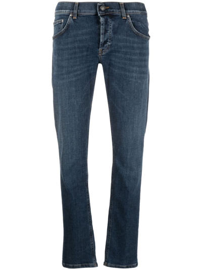 Dondup Black Stretch-cotton Denim Jeans In Blue