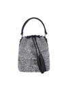 Miu Miu Silver Crystal-embellished Satin Bucket Bag In Silver