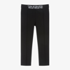 VERSACE GIRLS BLACK COTTON GRECA TROUSERS