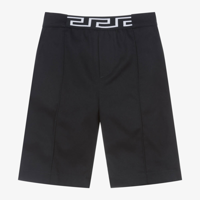 Versace Kids' Boys Blue Cotton Greca Shorts