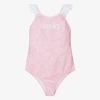 Versace Teen Girls Pink Barocco Swimsuit In Pink