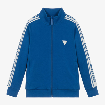 Guess Kids' Boys Blue Cotton Zip-up Track Top