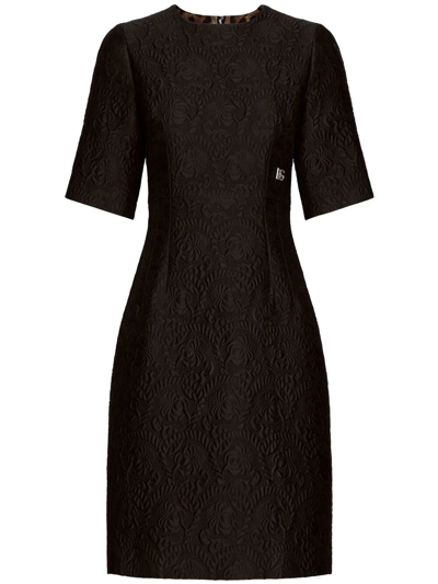 Dolce & Gabbana Short Sleeve Dress In Black  