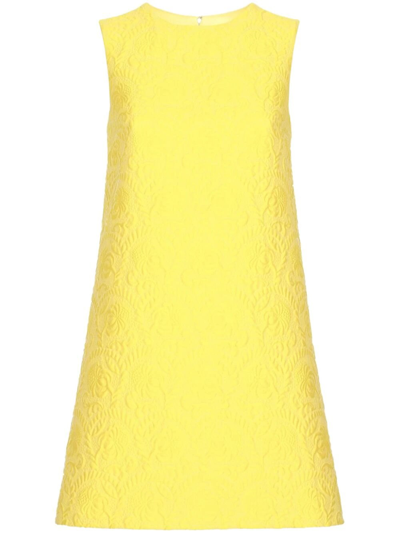 Dolce & Gabbana Brocade Dress In Yellow