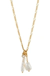 AJOA REFLECTION CULTURED PEARL & CZ PENDANT NECKLACE