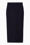 Cos Double-faced Wool Column Maxi Skirt In Blue