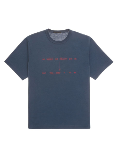 Helmut Lang Graphic-print Cotton T-shirt In Prussian Blue