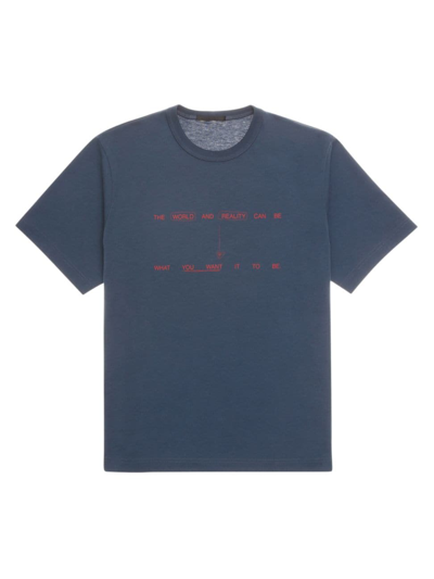 Helmut Lang Graphic-print Cotton T-shirt In Prssn Blue