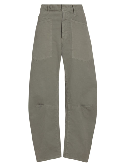 Nili Lotan Shon Cotton-blend Twill Tapered Trousers In Admiral Green