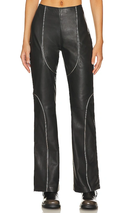 Understated Leather Grand Prix Pants In Black  Cocoa & Gunmetal