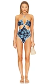 Patbo Nightflower Cut Out One Piece In Indigo