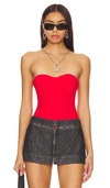 Superdown Stef Bustier Bodysuit In Red