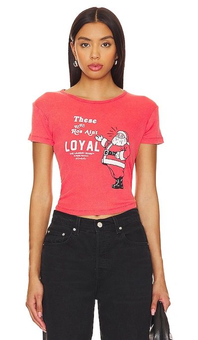 The Laundry Room Loyal Baby Rib Tee In Vintage Fire Red