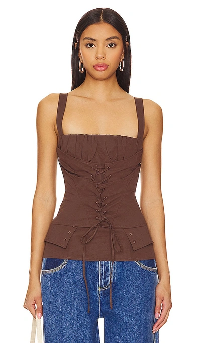 Lioness Allure Strapless Top In Brown, Women's At Urban Outfitters