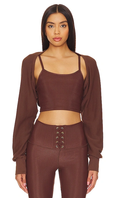 Strut This X Revolve The Shrug In Chocolate Rib