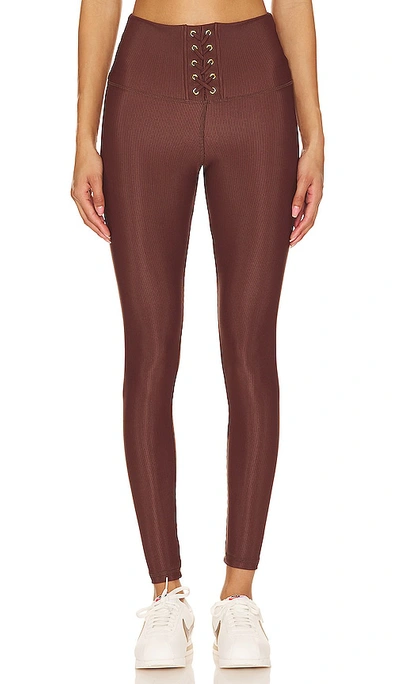 Strut This X Chantelle Paige-mulligan The Liam Ankle Legging In Chocolate Rib