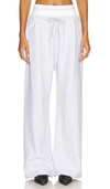 Alexander Wang Wide Leg Sweatpant With Exposed Brief In Light Heather Grey