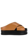 R0am Cross Stack Sandal In Cognac