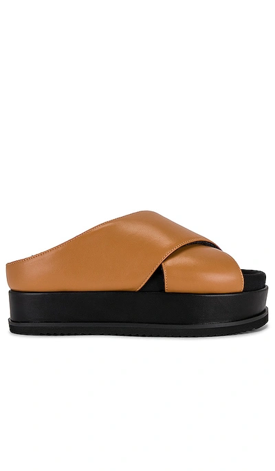 R0am Cross Stack Sandal In Cognac