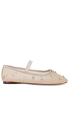 Loeffler Randall Leonie Crystal-embellished Tulle Ballet Flats In Cream