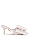 Loeffler Randall Margot Satin Bow-detailed Mules In Cream Satin