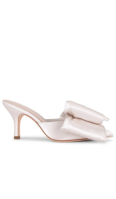 Loeffler Randall Margot Satin Bow-detailed Mules In Cream