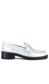 Stuart Weitzman Parker Lift Loafer In Silver