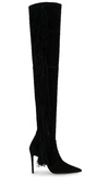 Stuart Weitzman Women's Ultrastuart Fringe 100mm Suede Over-the-knee Boots In Black