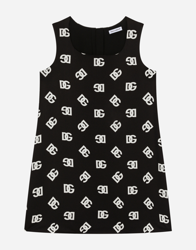 Dolce & Gabbana Charmeuse Dress With Dg Logo Print