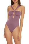Becca Color Code Cutout One-piece Swimsuit In Fig