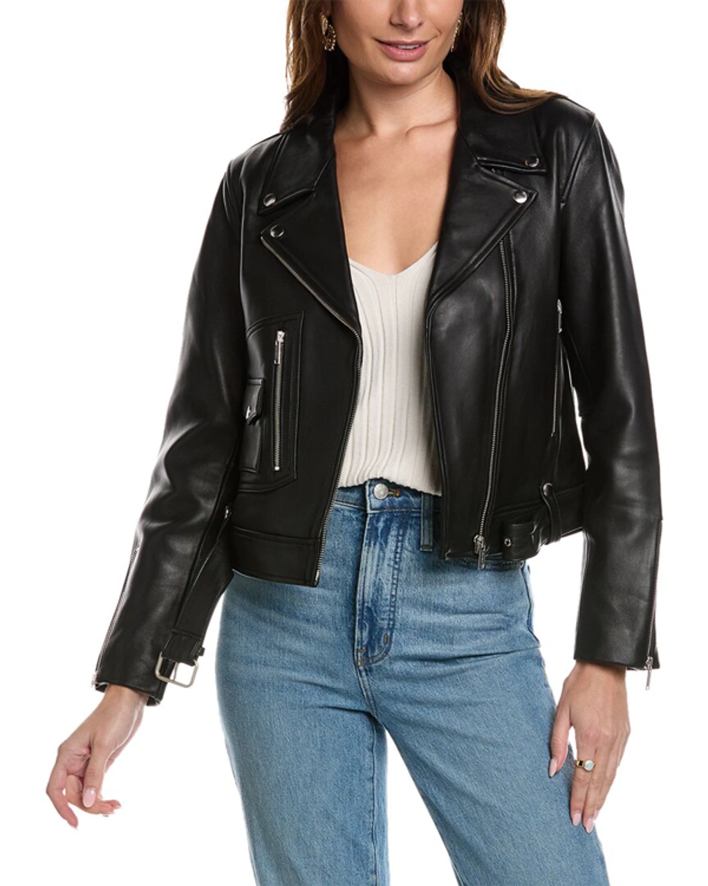 Ena Pelly Kelly Oversized Leather Jacket In Black ModeSens