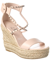 Christian Louboutin 120mm Chocazeppa Leather & Raffia Wedges In White