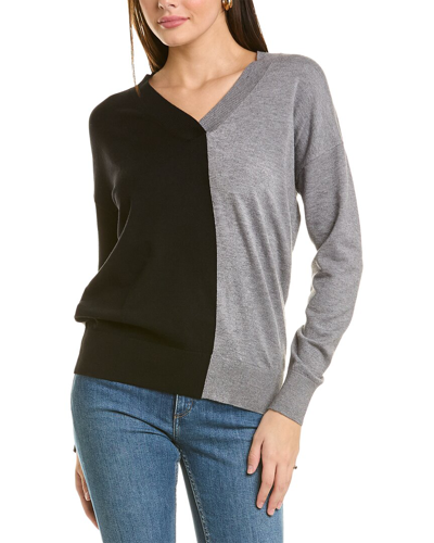 Joseph A Colorblock Sweater In Black