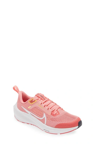 Nike Kids' Air Zoom Pegasus 40 Running Shoe In Coral/ White/ Citron/ Coral