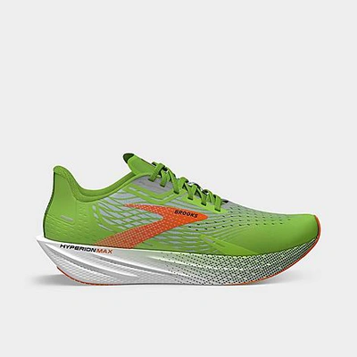 Brooks Men's Hyperion Max Running Shoes In Green Gecko/red Orange/white