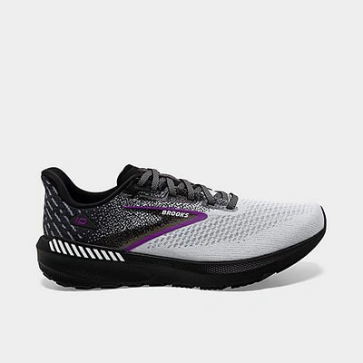Brooks Women's Launch Gts 10 Running Shoes In Black/white/violet