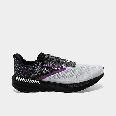 Brooks Women's Launch 10 Running Sneakers From Finish Line In Black/white/violet
